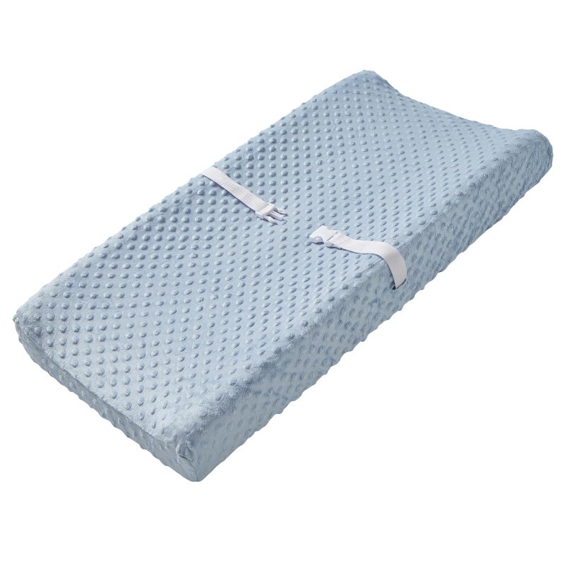 QUENESS Baby Changing Pad Cover, Super Soft Plush Dot Diaper Changing Table Covers for Baby Girls and Boys, Ultra Comfortable, Safe for Babies, Fit 32"/34'' x 16" Pad (SkyBlue) - Image 1